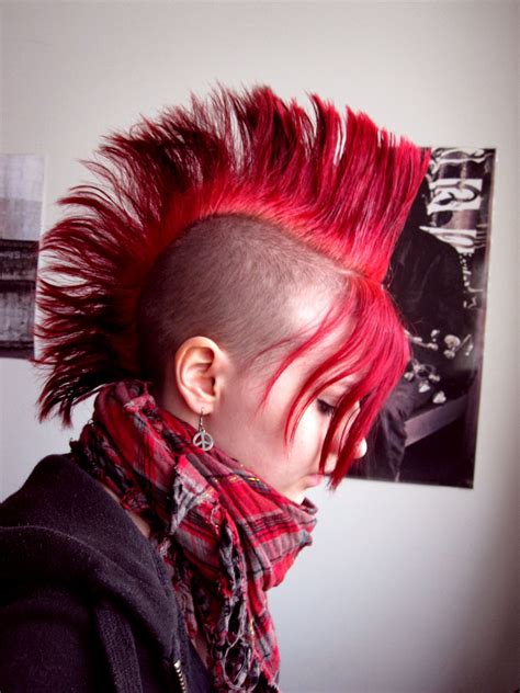 short punk mohawk|short punk haircuts with red heads.